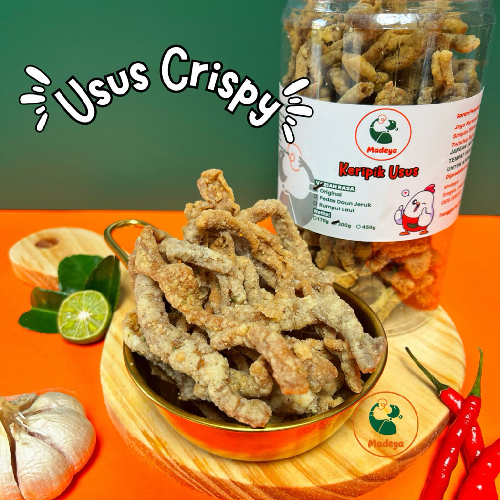 Keripik Usus Crispy Original berat 300gr Kemasan Toples