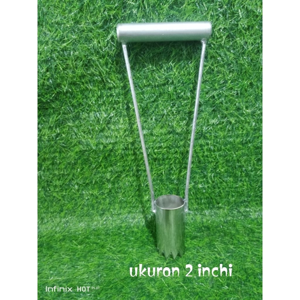 Alat Pelubang Plastik Mulsa Stainless Tahan Karat