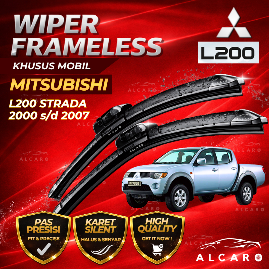 Alcaro Wiper Frameless L200 STRADA 2000 s/d 2007 Original Premium - Sapu Kaca L200 STRADA - Wiper L2