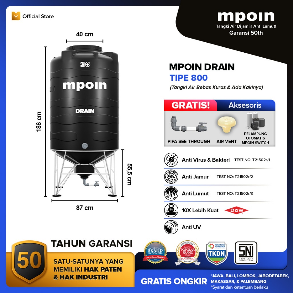 MPOIN D800 750L DRAIN SERIES TANDON AIR/TOREN AIR/TANGKI AIR