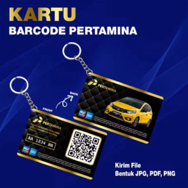 Cetak kartu Barcode My Pertamina  Custom Bahan pvc tebal + gantungan kunci