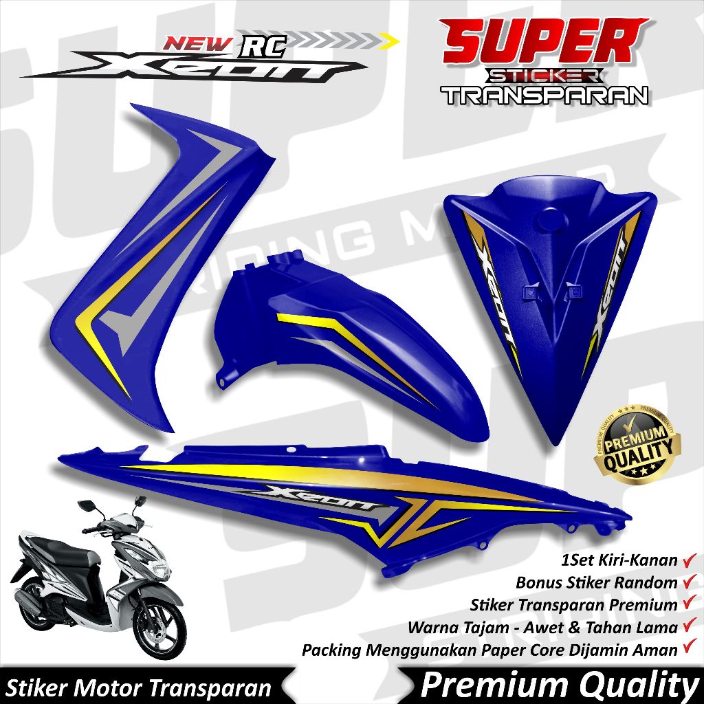 Stiker Transparan Xeon Rc Anti Luntur keren Striping Xeon Rc Striping Yamaha Xeon Rc JC