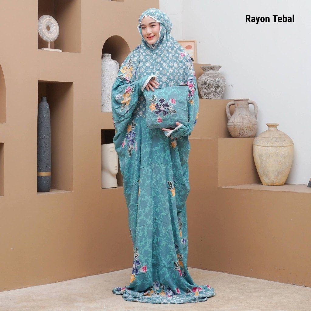Mukena  Batik Terusan Cap Warna Mukena Batik Rayon premium Jumbo Pekalongan