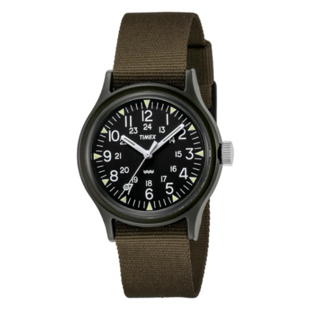 TIMEX Original Camper Military Black Dial Green strap JDM Quartz watch not MK1