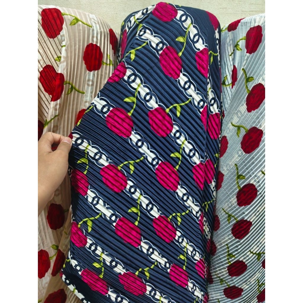 KAIN/BAHAN PLISKET MOTIF BUNGA MAWAR/MOTIF TERBARU