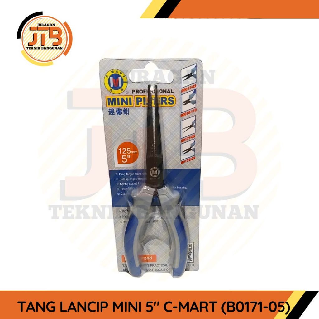 tang lancip mini 5 inch CMART / Tang Lancip Mini 5" In Buaya Jepit Kecil Lancip Panjang Long Nose Pl