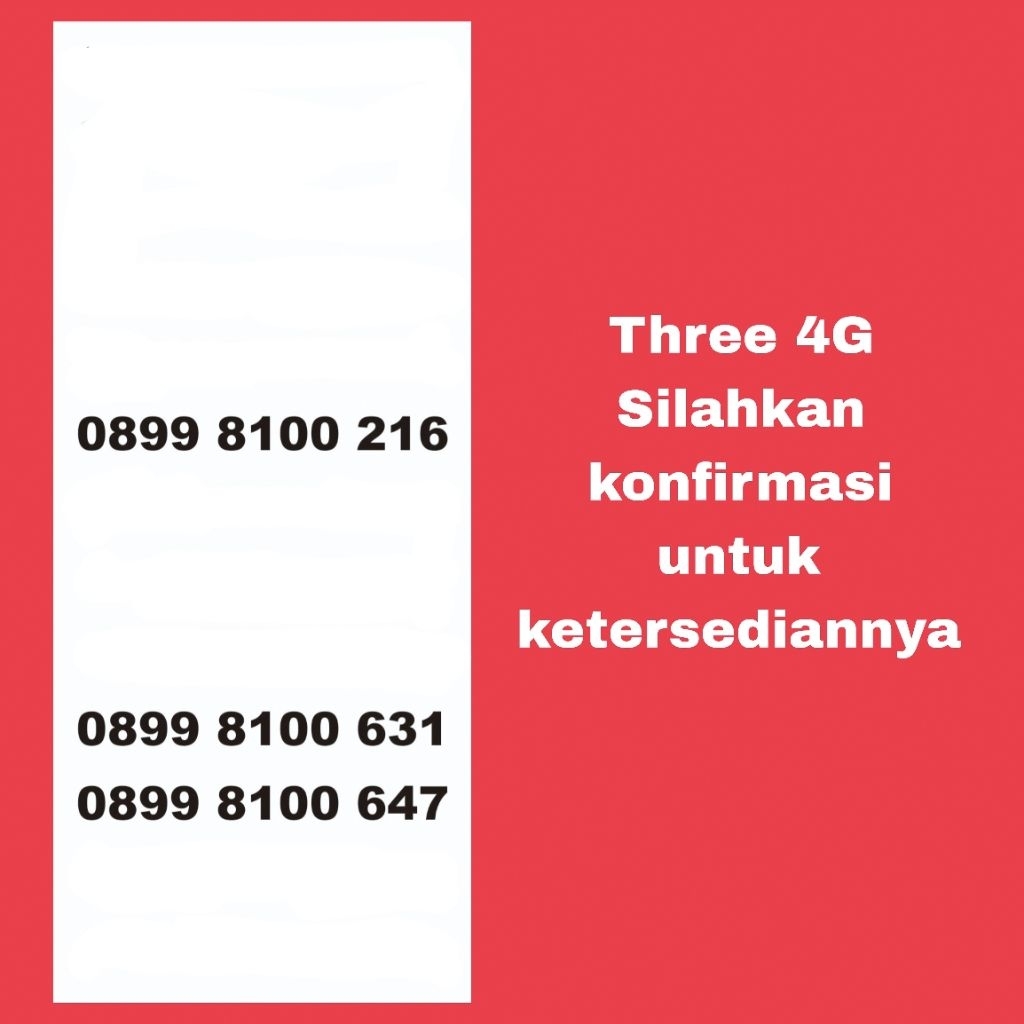 Nomor cantik tri 11Digit triple 999 chip support sinyal 5G