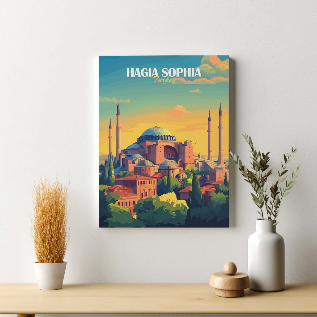 Poster Hagia Sophia Turki Dekorasi Hiasan Pajangan Dinding Bingkai Kayu