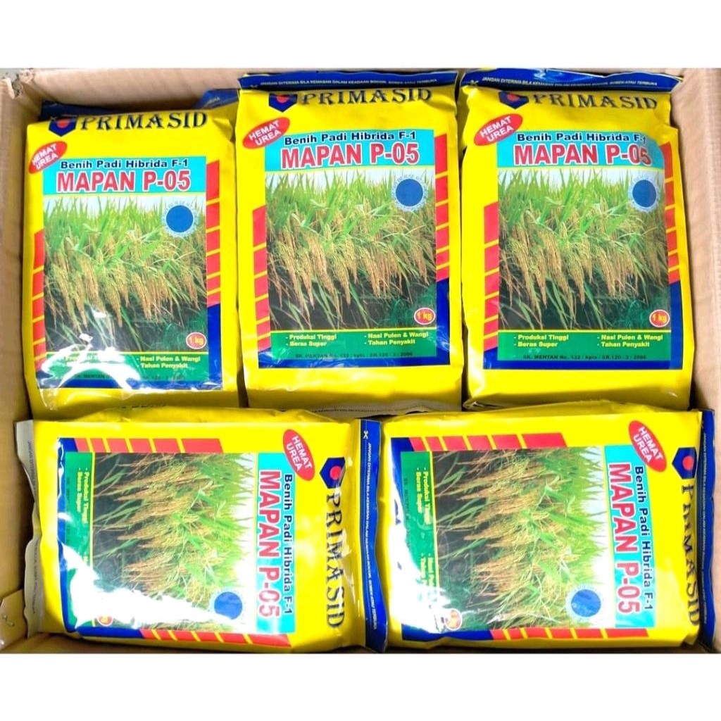 Benih Padi Mapan 05 Asli ( 1kg ) - Bibit padi unggul Tahan Rebah & Hasil tinggi
