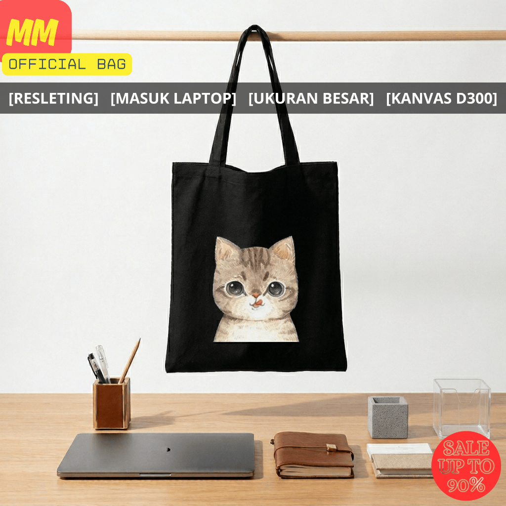 TOTEBAG RESLETING MASUK LAPTOP UKURAN BESAR BAHAN KANVAS - MODEL TOTE BAG KEKINIAN MOTIF TERBARU 30x