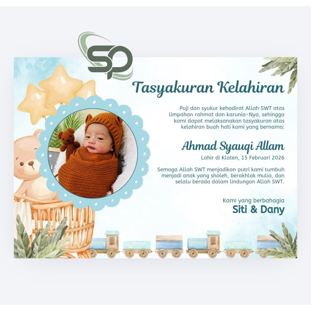 Tutup Nasi Box Aqiqah/Nasi Berkat Nasi tasyakuran/ Selapanan Aqiqah Kelahiran Anak/ Kartu ucapan aqi