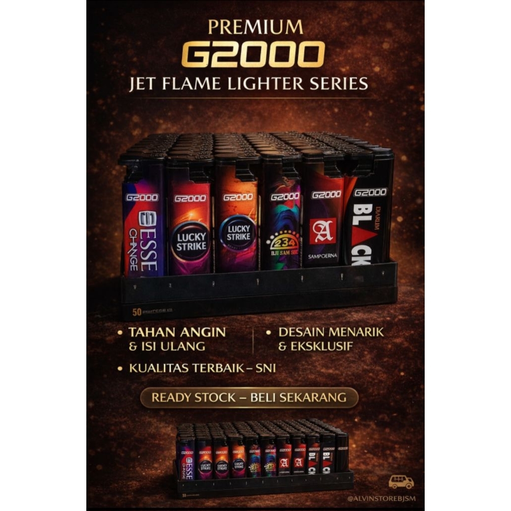 Korek Api Gas G2000 Jet Flame – Desain Premium & Tahan Angin