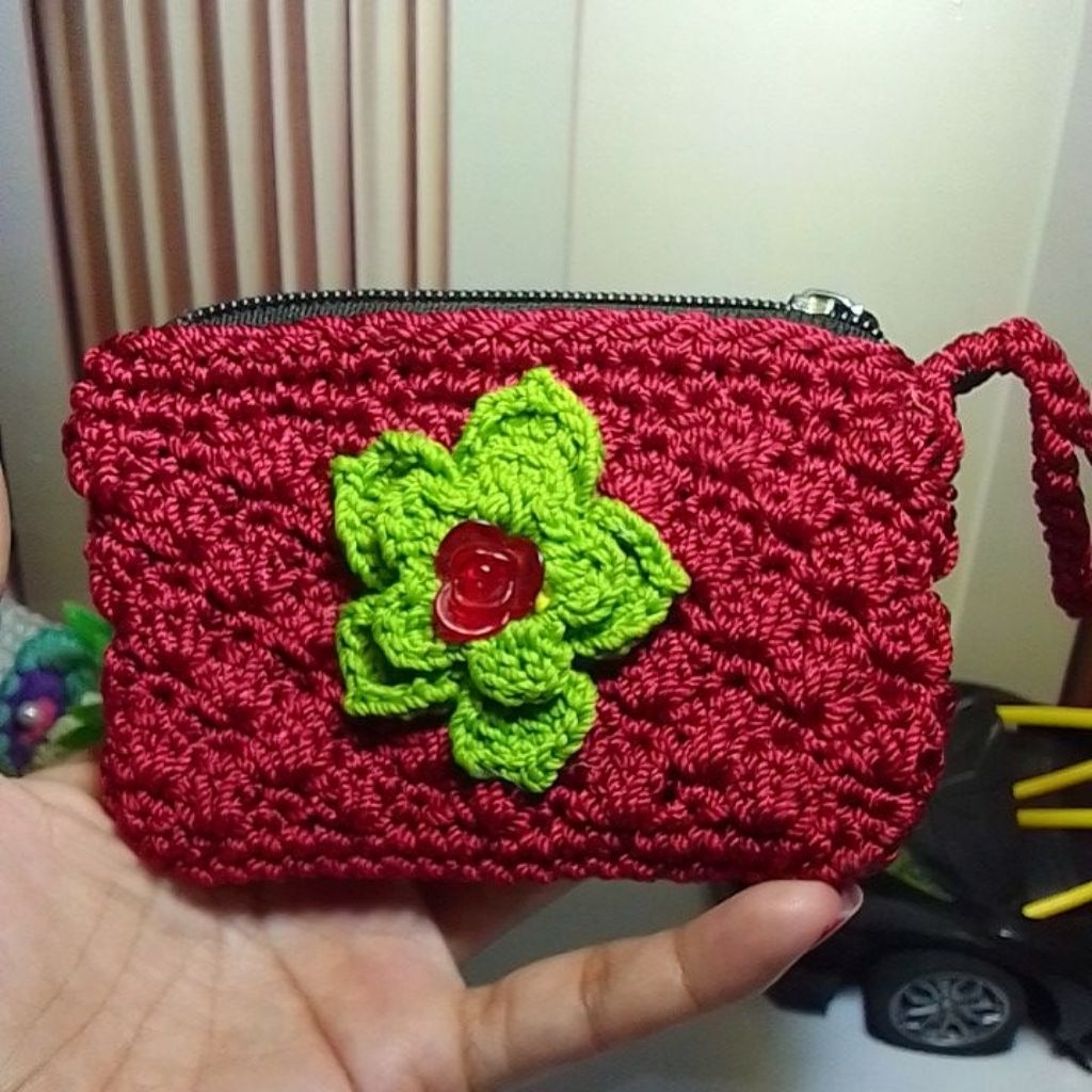 dompet rajut mini/dompet koin rajut