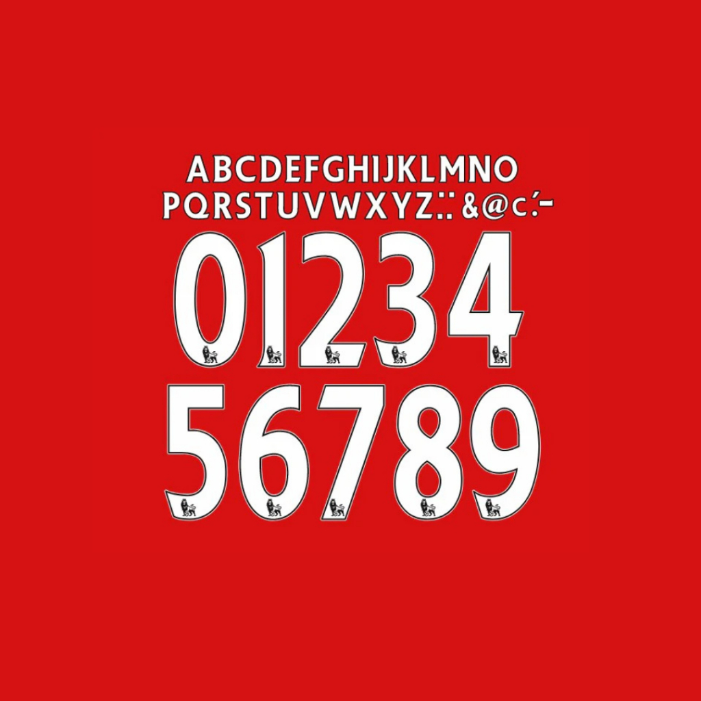 Huruf Angka Liga Inggris 2007-2013 Velvet Hk Nns Nameset