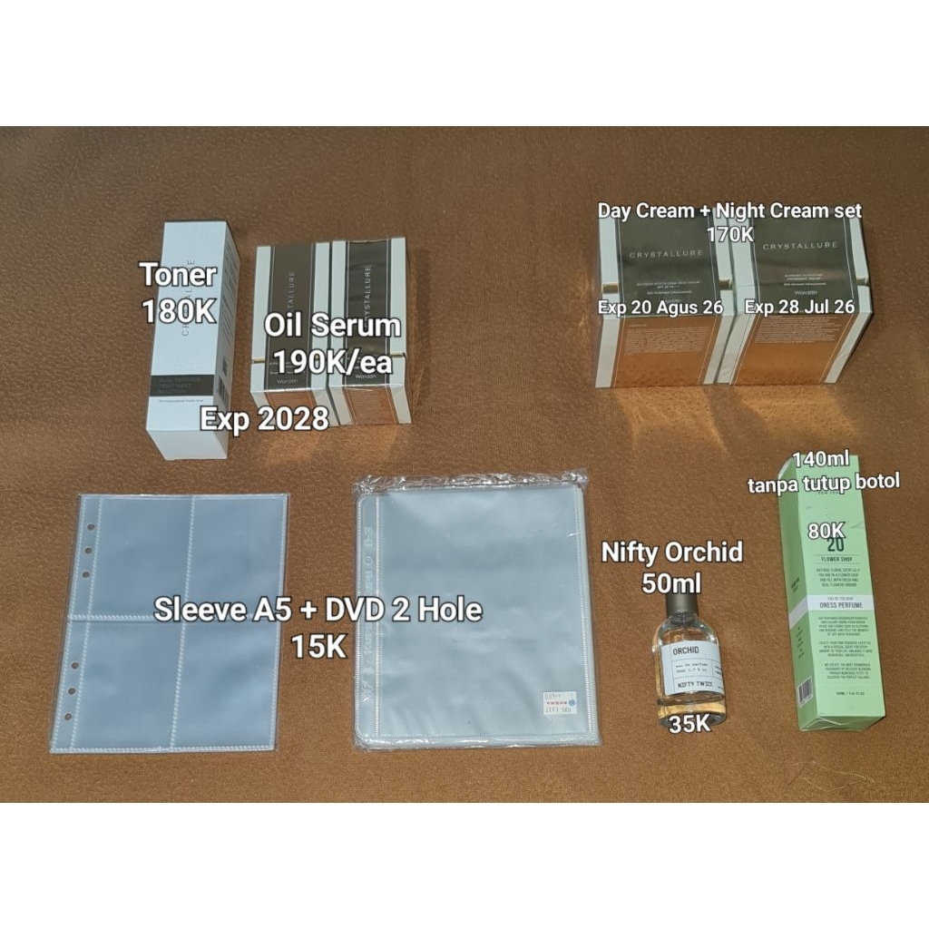 W.dressroom Sleeve Crystallure Night Cream Day Cream Supreme Oil Serum Toner Nifty Orchid