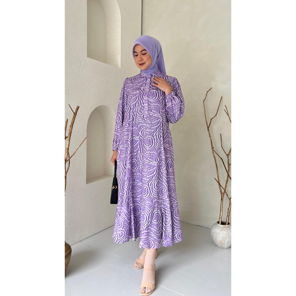 MIDI DRESS HANIYAH BAJU WANITA MUSLIM/ WARNA FASHION/ GROSIR TANAH ABANG