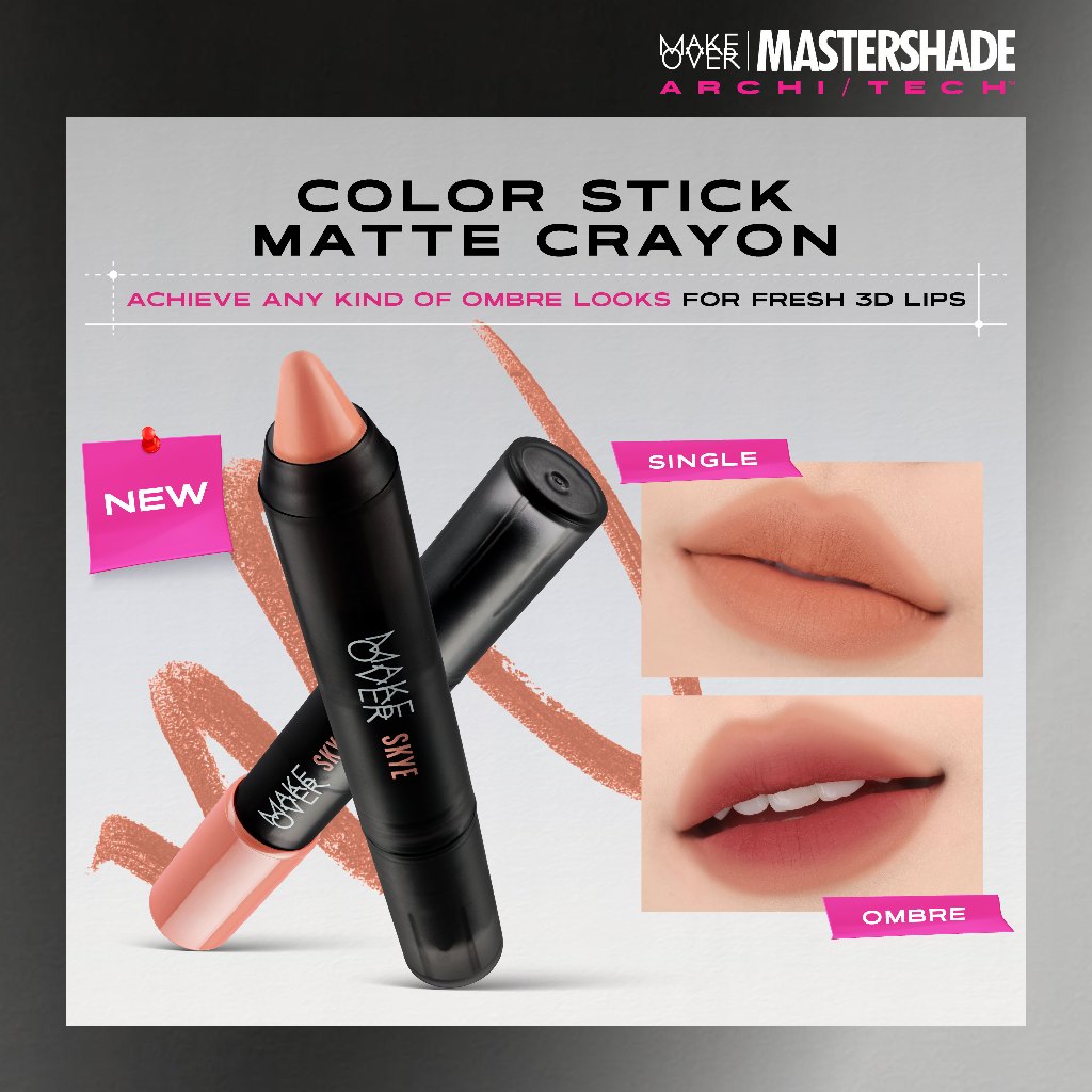 [SPECIAL MASTERSHADE] MAKE OVER Color Stick Matte Crayon 2.6 g - Lipstick Lipstik Bibir Matte untuk 
