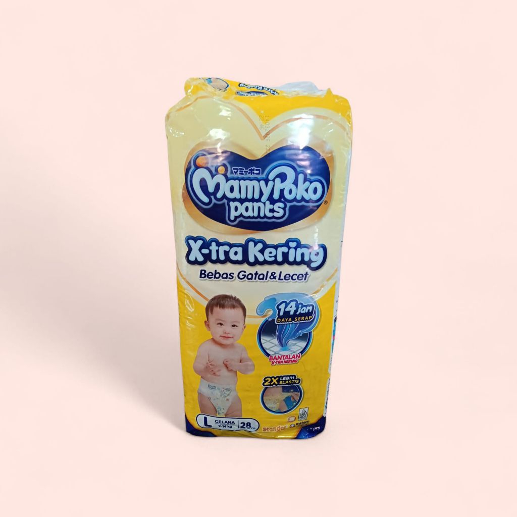 MAMYPOKO XTRA KERING, Ukuran NBs44 tipe perekat, S38, M32, L28, XL26, XXL24, XXXL20+2 tipe Celana