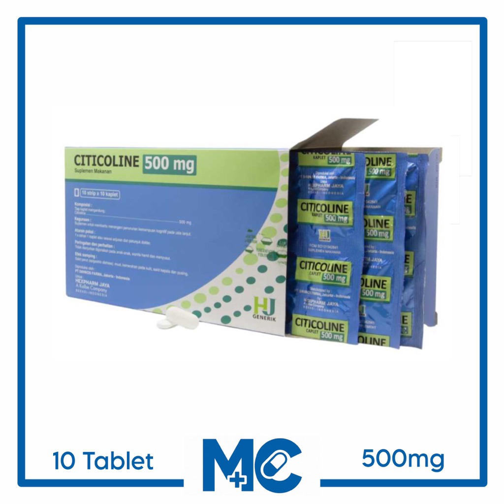 Citicoline HJ 500mg isi 10 Kaplet - Mengatasi Gangguan Memori
