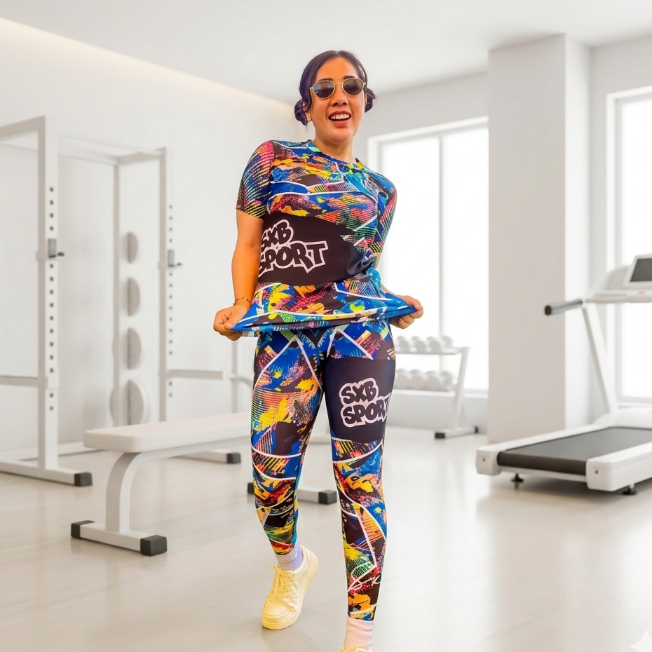 SETELAN OLAHRAGA AEROBIC BAJU SENAM SXB AMIGO