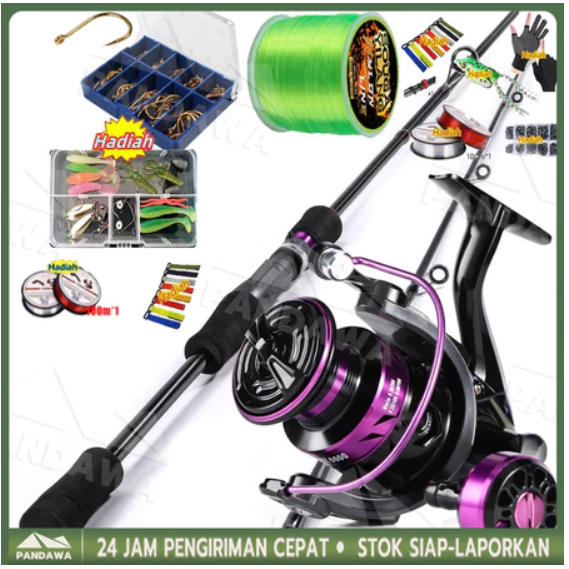 Daiwa Set Pancing 1.65M/1.8m/2.1m/2.4M Joran Pancing 1000-4000 Reel Pancing 150M Senar Pancing Umpan