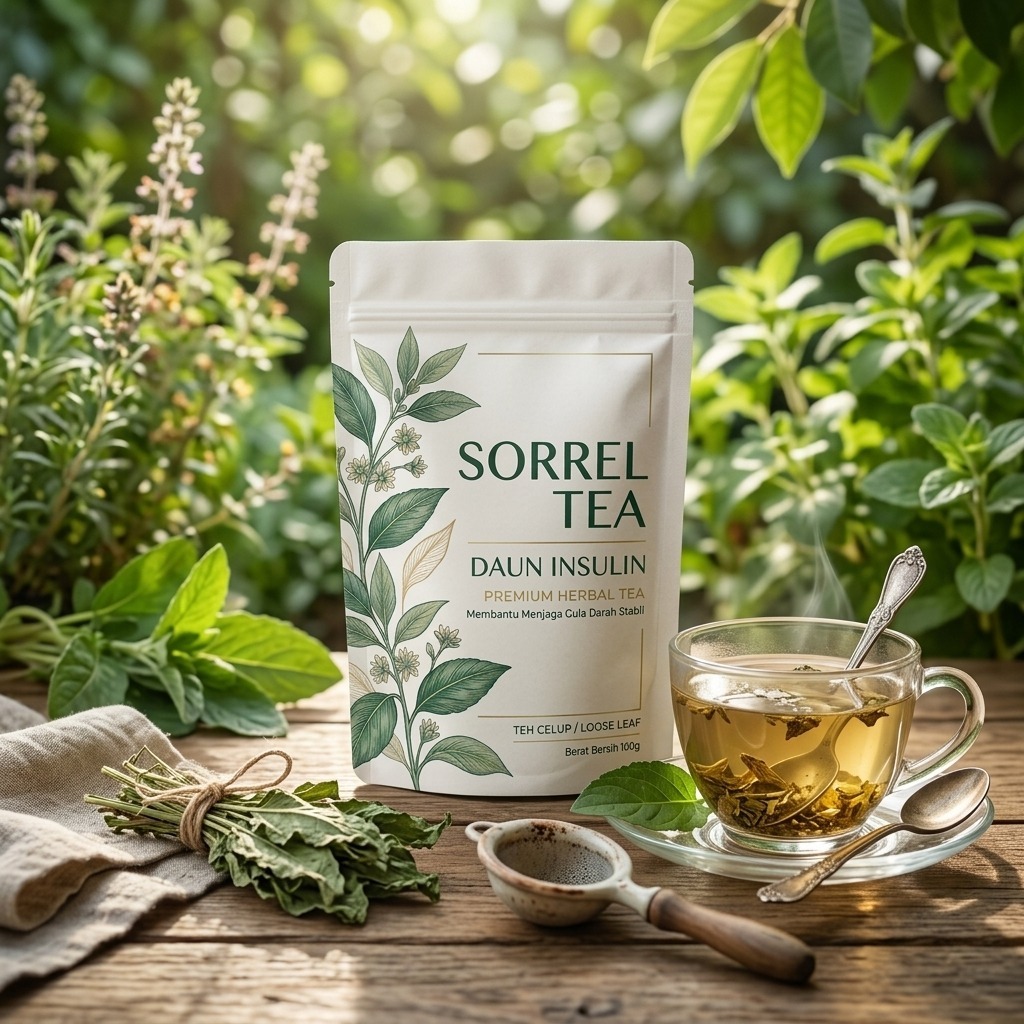 Teh Daun Insulin Sorrel Tea 100g - Obat Herbal Diabetes & Gula Darah Alami Premium