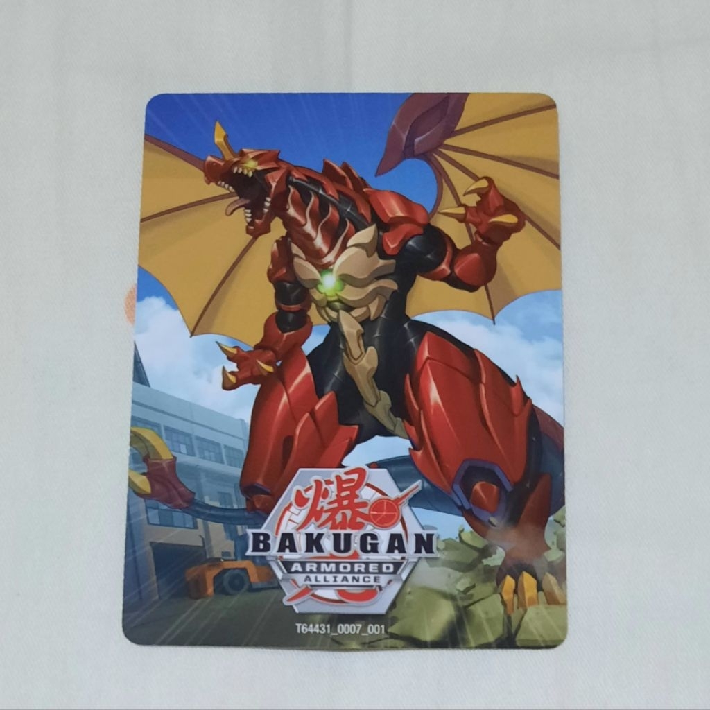 Kartu Bakugan koleksi bergambar Dragonoid (naga)