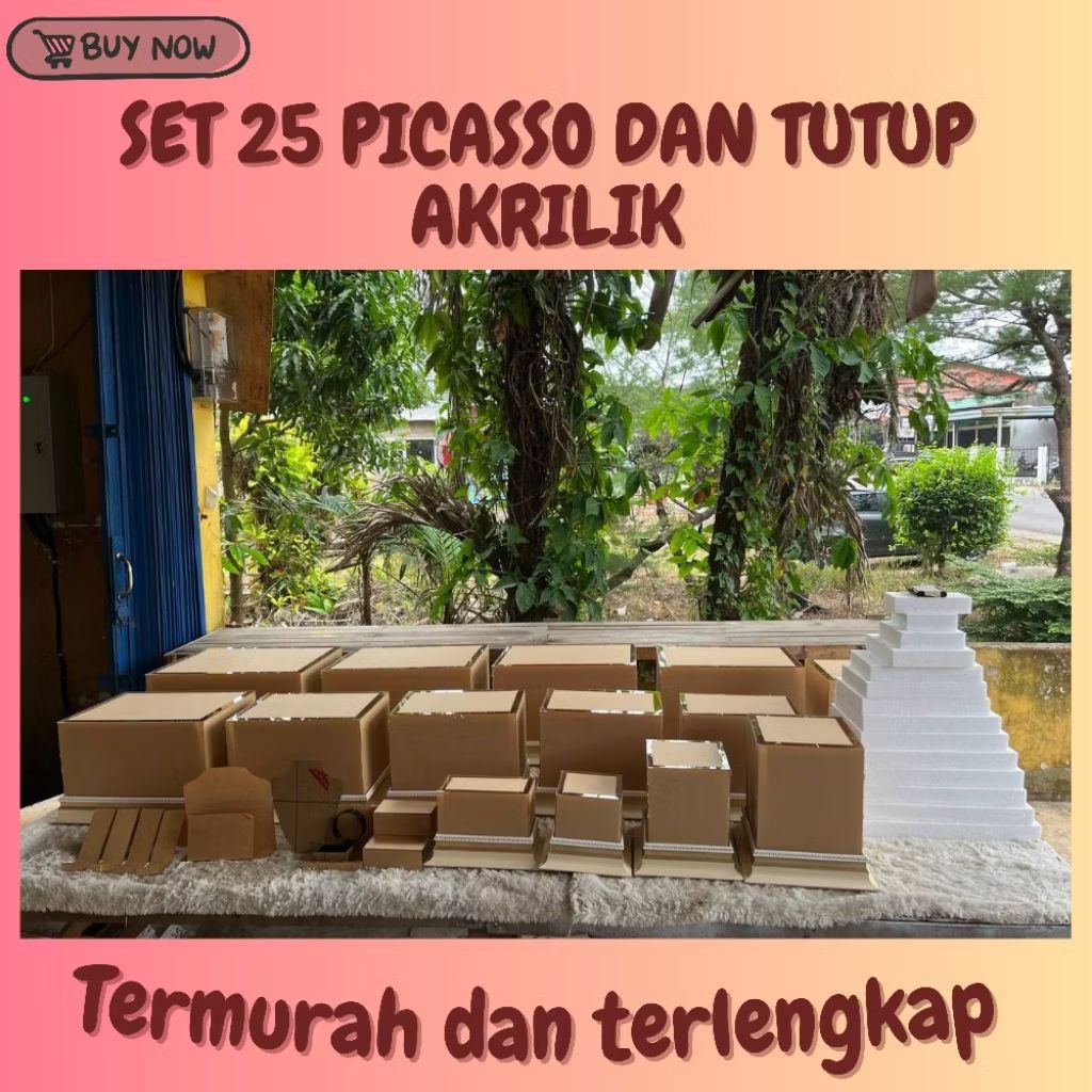 BOX PICASSO SET 25 DAN TUTUP AKRILIK | BOX HANTARAN DAN SESERAHAN