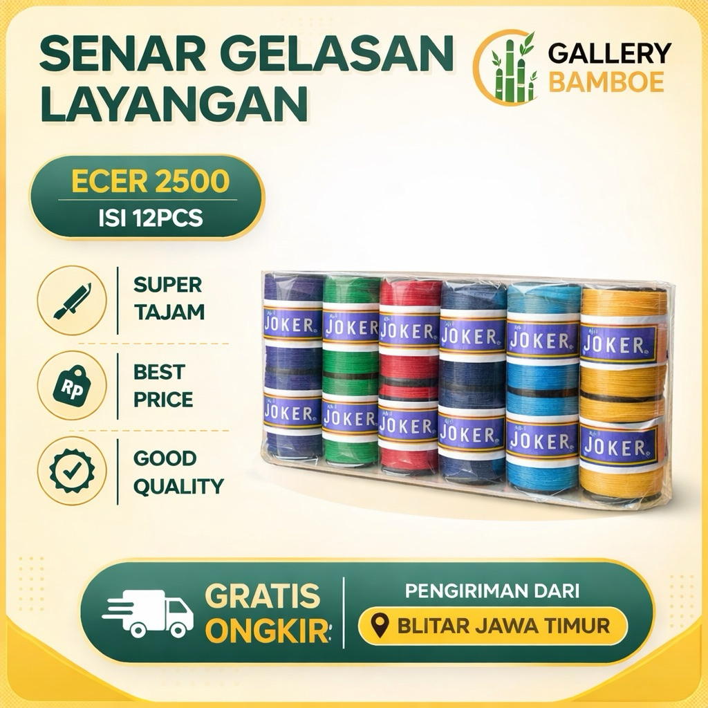 SENAR GELASAN LAYANGAN ecer 2.500 isi 12pcs-senar layangan super tajam-senar kenur layangan