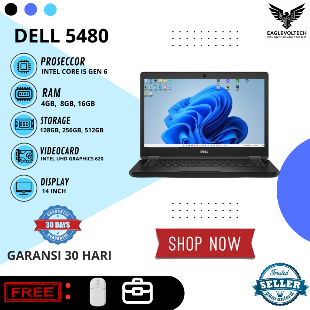 DELL LATITUDE 5480 CORE I5 GEN 6 MURAH MULUS BERGARANSI