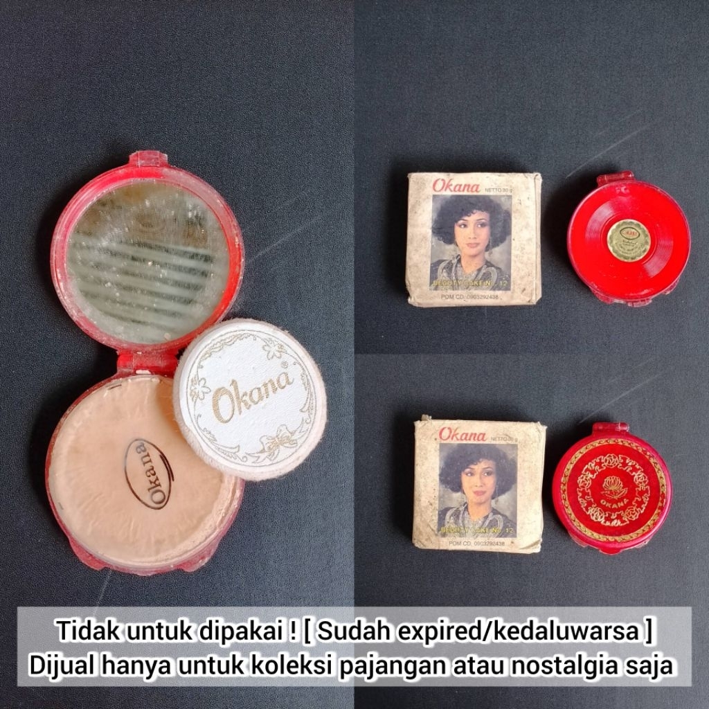 [ TIDAK UNTUK DIPAKAI ] KOLEKSI PRODUK JADUL BEDAK OKANA TAHUN 1980-1990 AN LAWAS HANYA UNTUK PAJANG