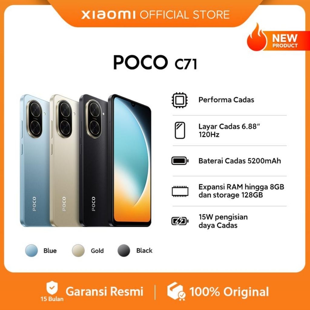 Poco C71 Ram 4+4/128 Gb Garansi Resmi Poco