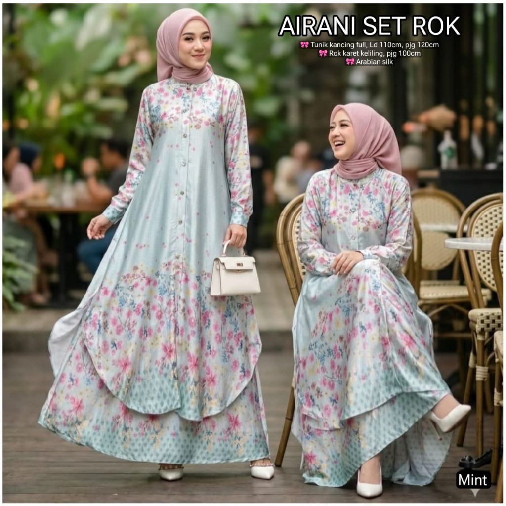 AIRANI SET ROK | Setelan Motif | | One Set Wanita | | Setelan Silk | | Set Import |