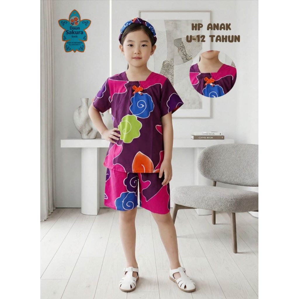 CP ANAK BATIK DAUN SAKURA  /  CP ANAK HOTPEN BATIK DAUN SAKURA / SETELAN BATIK ANAK DAUN SAKURA   / 