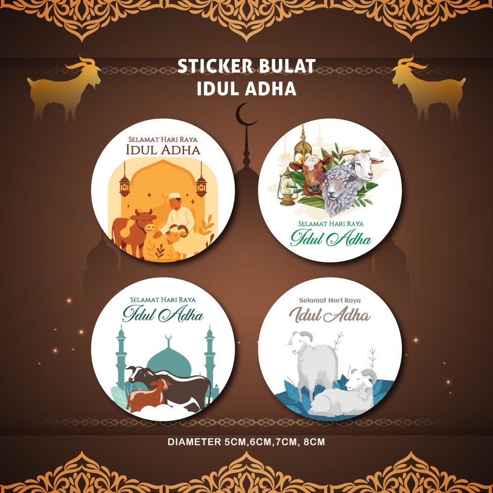 [isi 35pcs] Sticker Idul Adha / Sticker Bulat Idul Adha / Stiker Idul Adha Qurban Kurban Stiker Leba
