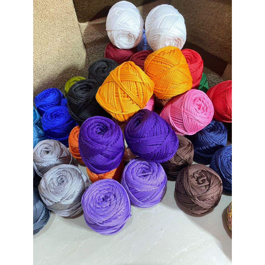 BENANG RAJUT TALI KUR 2MM 100gr POLYESTER / POLY KUR