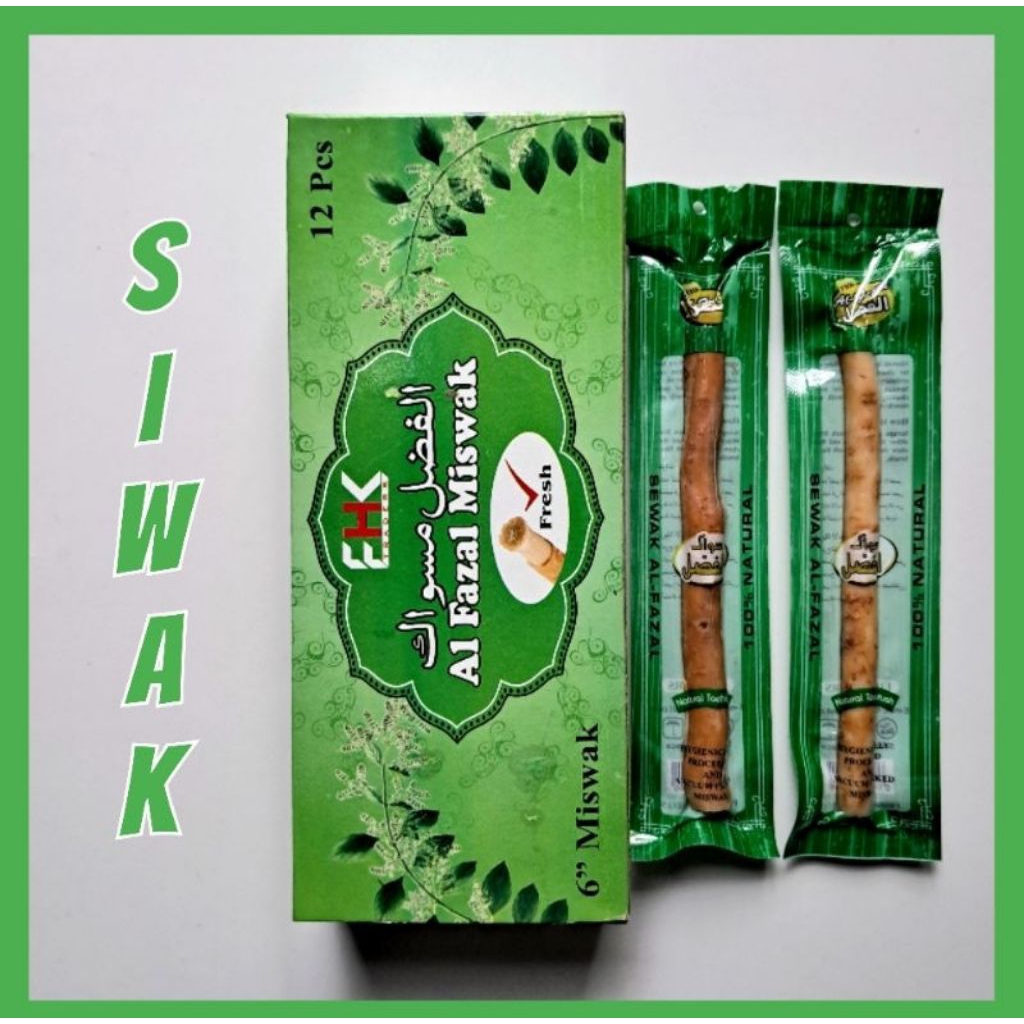 Siwak Al Fazal 1box Isi 12pcs (1 lusin) Kayu Siwak Al Fazal Susur Kayu Arok Kayu Arak Kayu