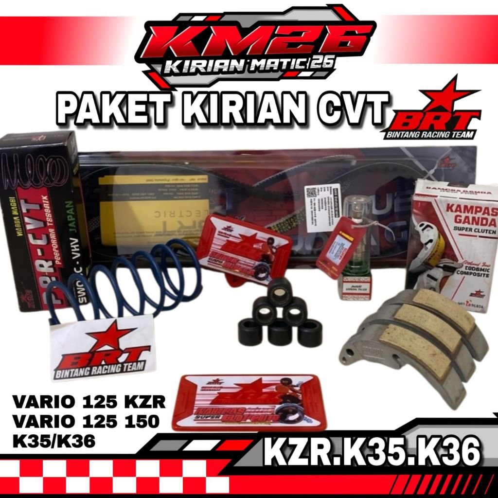 BRT Paket Kirian Honda Vario 125 Fi Vario 125 150 led Per cvt Kampas Ganda Vanbelt Roler BRT