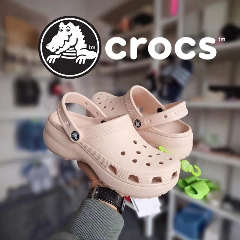 [ORIGINAL] Sandal Crocs CLASSIC PLATFORM CLOG- quartz