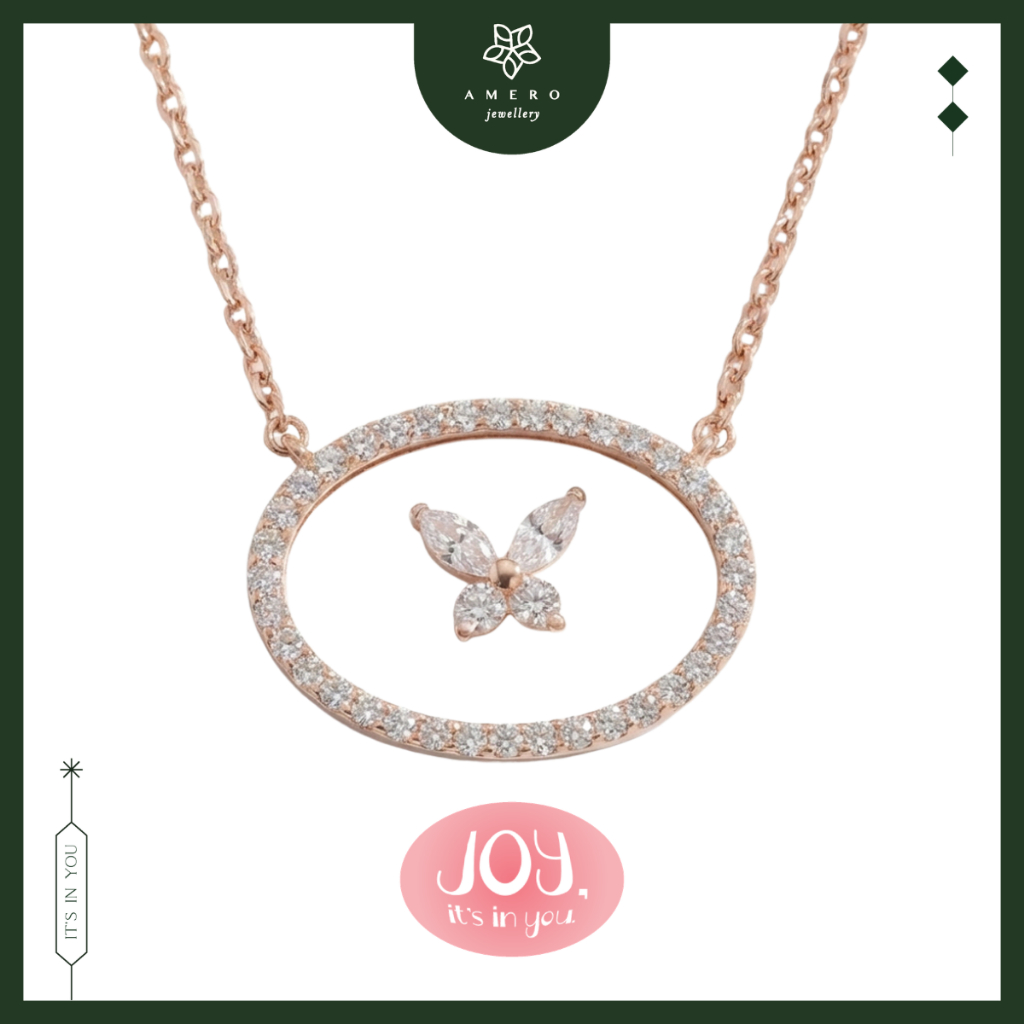 Kalung Emas Rose Gold 17K Leora LN-22 Amero Jewellery