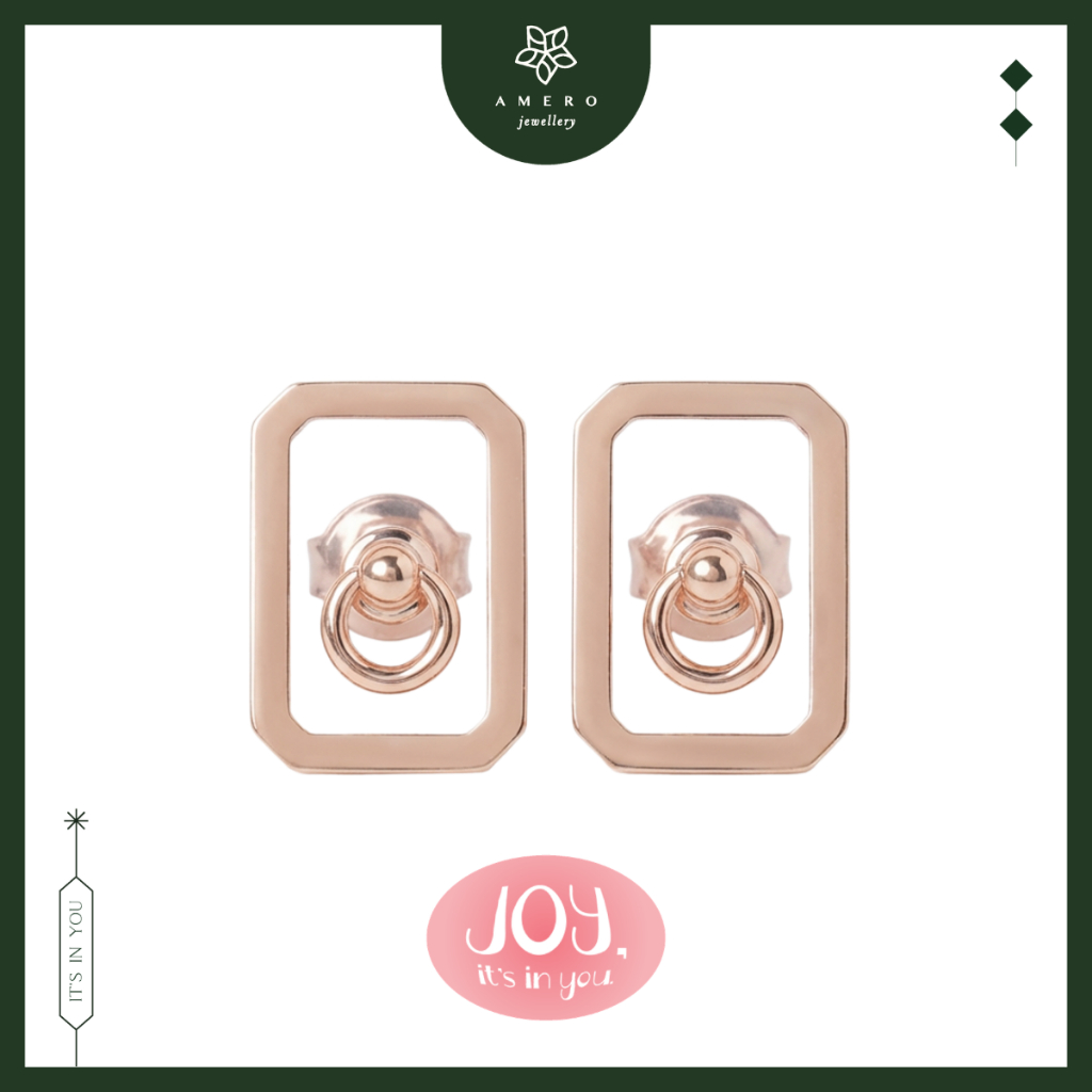 Anting Emas Rose Gold 17K Leora LE-02 Amero Jewellery
