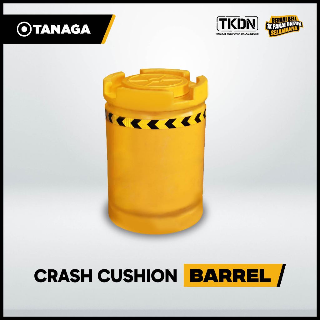 TANAGA Road Barrier Peredam Benturan Pembatas Jalan Traffic Barrel Alat Pengaman Pembatas Jalan Tol