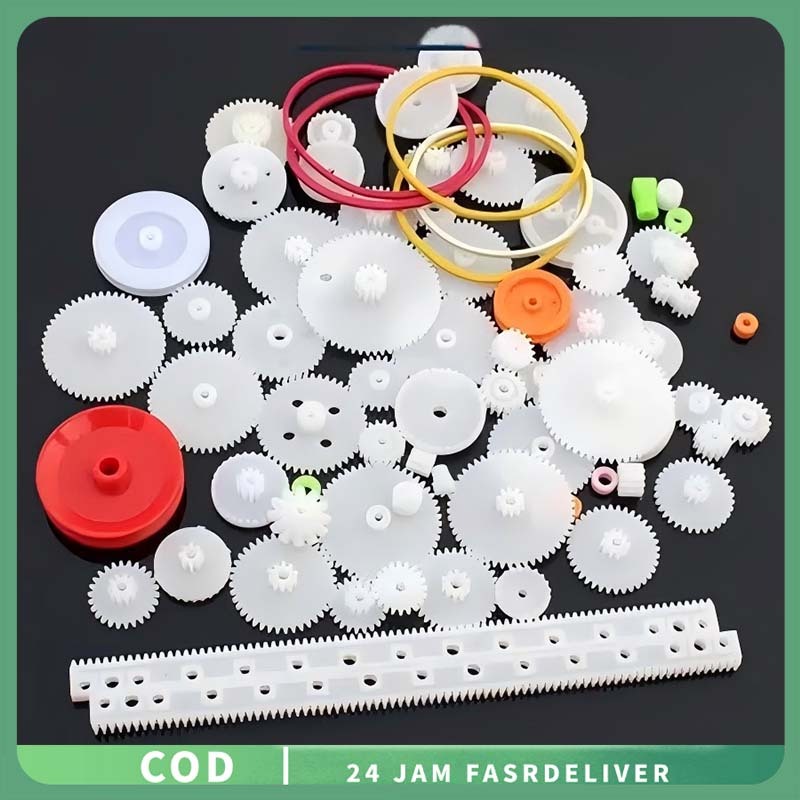 75pcs/Set Gear Mainan Plastik Bahan Mainan Gir Plastik Aksesoris Diy Gear Plastik Mainan