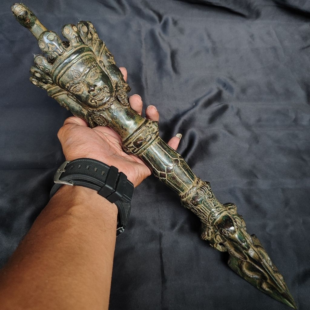 Vajra / Vajrakila / Dorje Brahma Ukuran Besar Bahan Kuningan Campur Perunggu