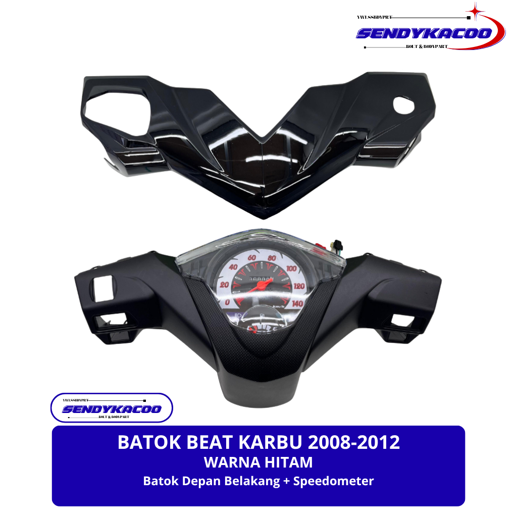 Batok Depan Motor Beat Karbu Hitam 2006-2012 Speedometer Digital Komplit