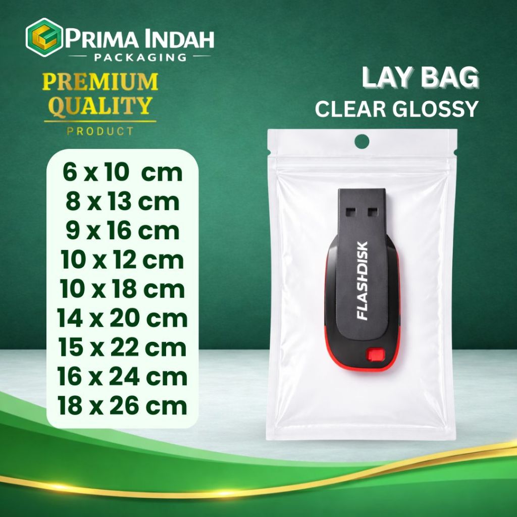 Lay Bag Plastik Klip Ziplock Clear Glossy Transparan - Plastik Kemasan Aksesoris Serbaguna - PIP