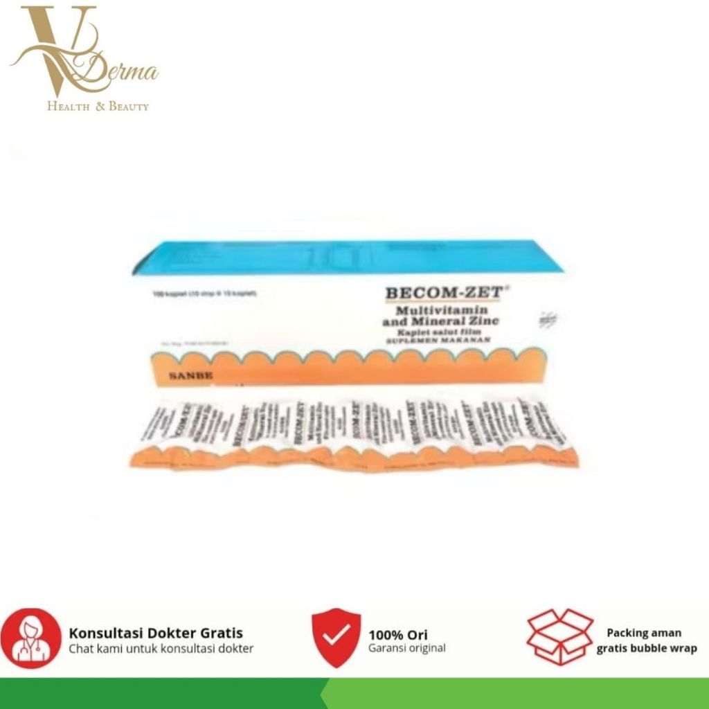 BECOM-ZET Strip 10 Kaplet Multivitamin untuk Daya Tahan Tubuh