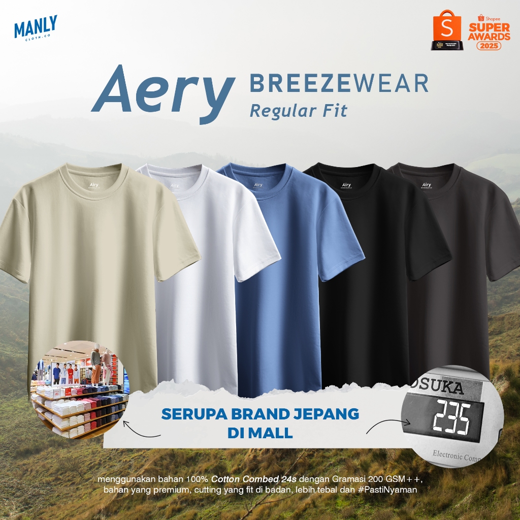 Aery Reguler Fit T-Shirt BreezeWear Quick Dry Tech