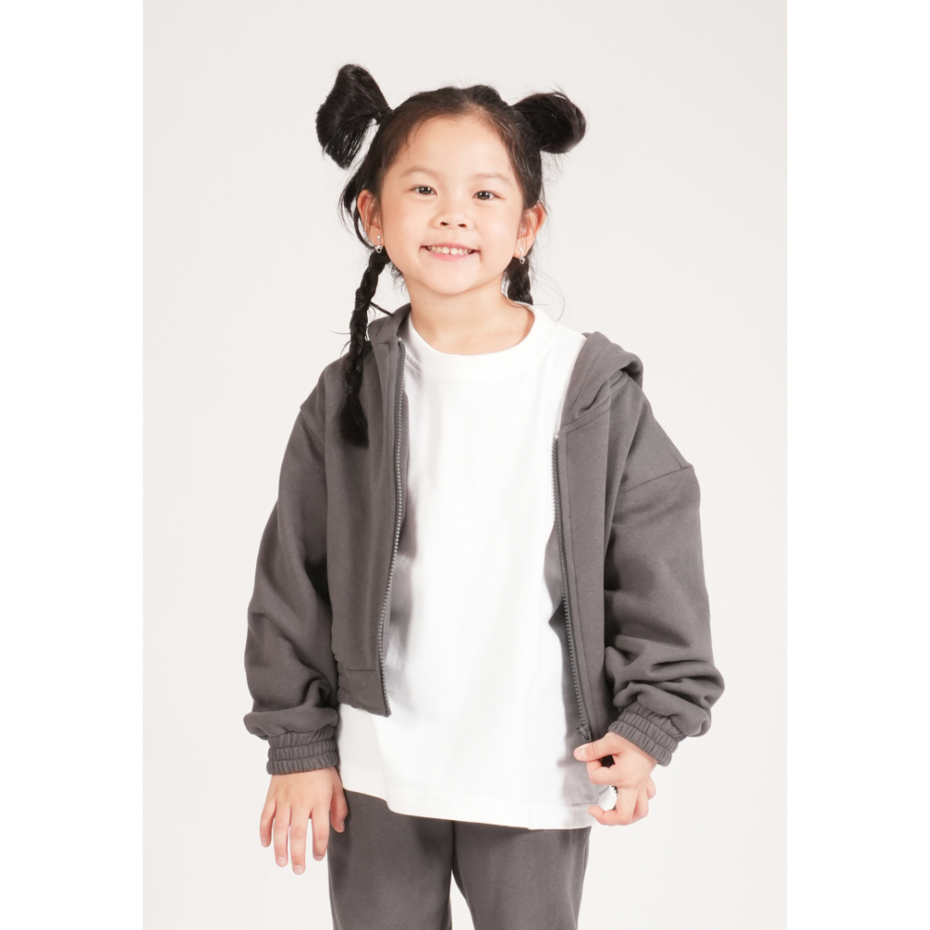 OCWA PALO ZIPPER HOODIE ASH GREY KIDS UNISEX