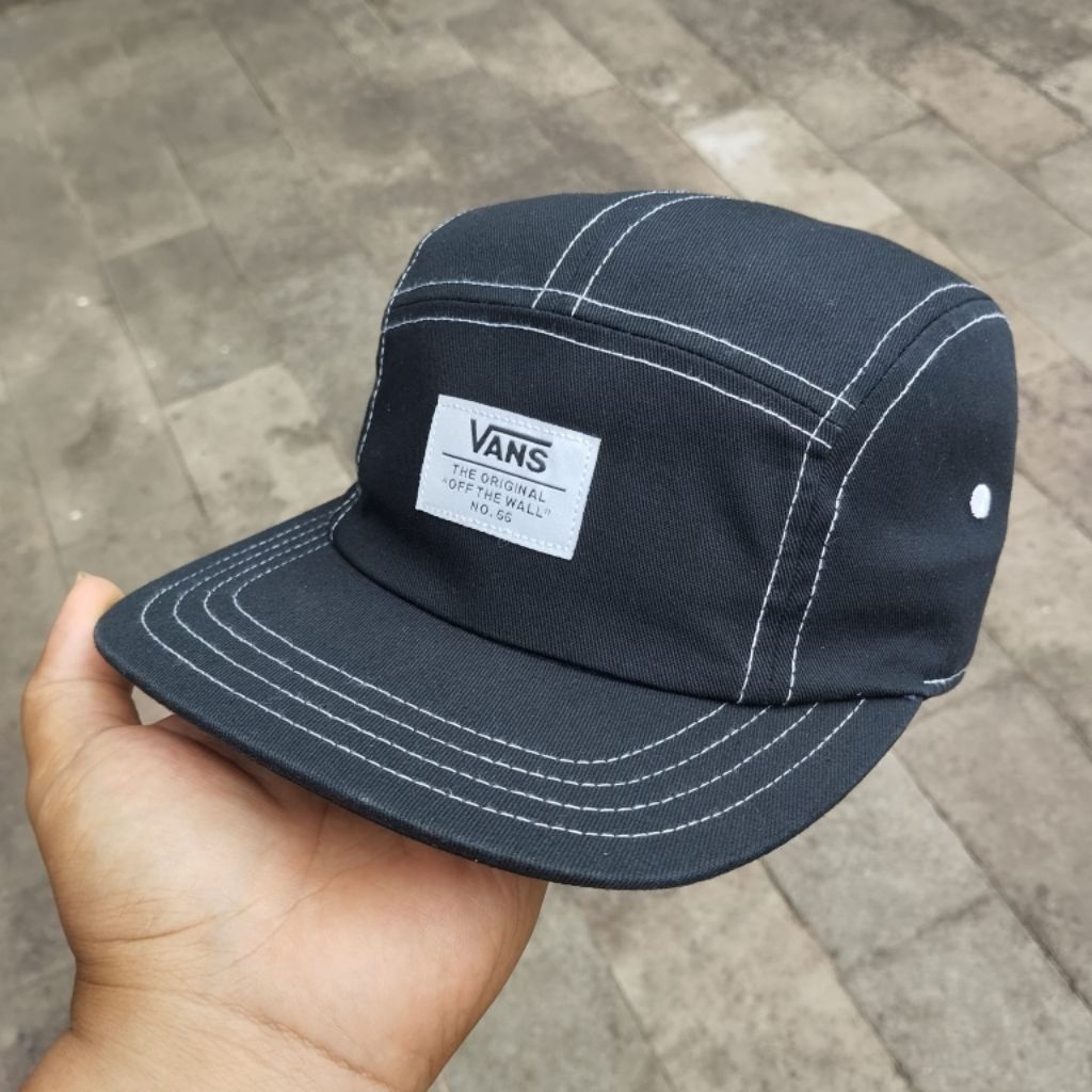 Topi casual 5panel VANS ORIGINAL HITAM